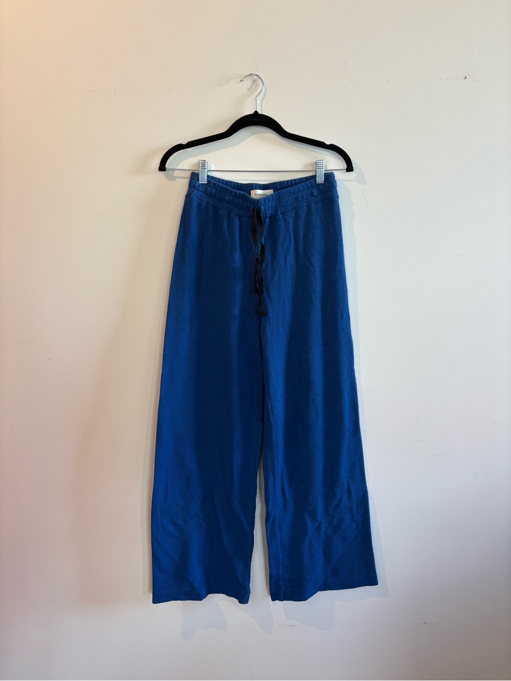 Blue Wide-Leg Drawstring Pants